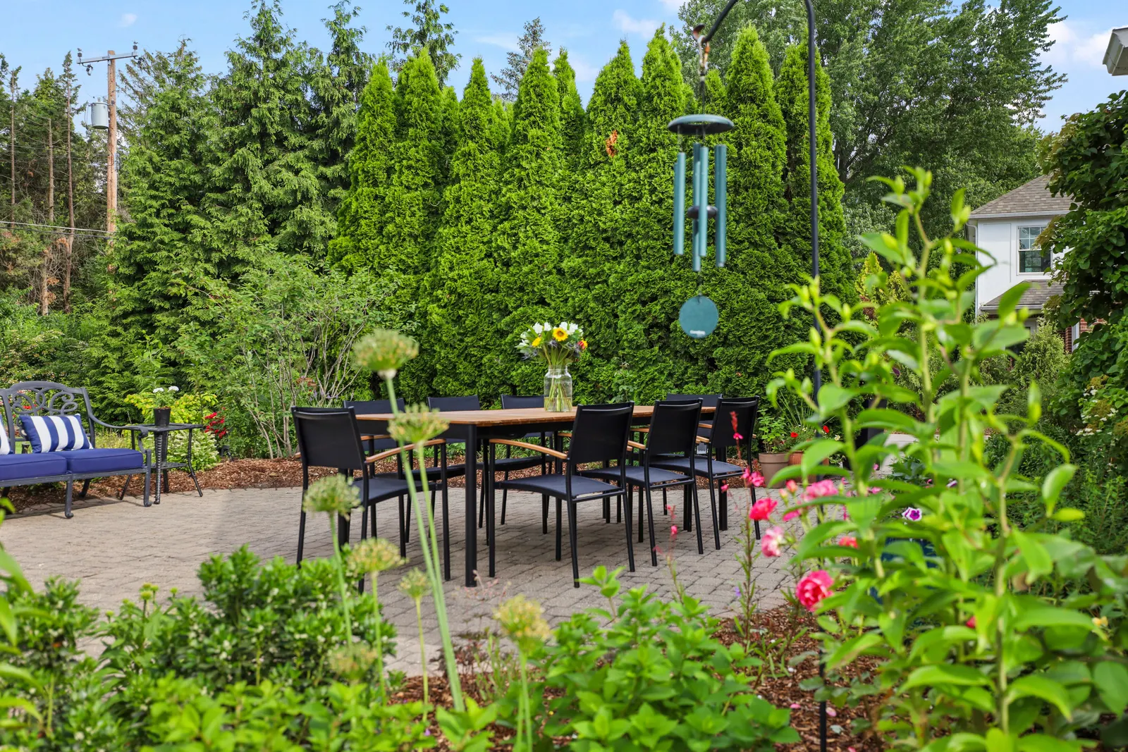 Photo of a backyard seating area